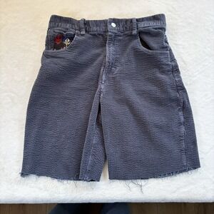 90s Baggy Corduroy Jorts Mens Medium Blue Faded Skate‎ Reworked Shorts